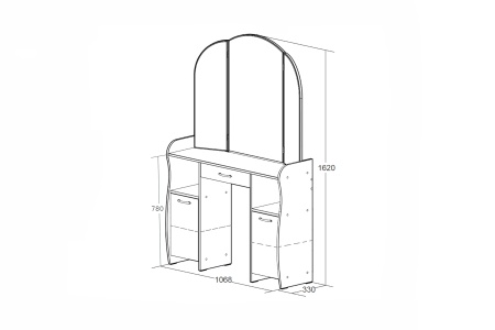 Туалетный стол София Т2 дуб сонома / белый