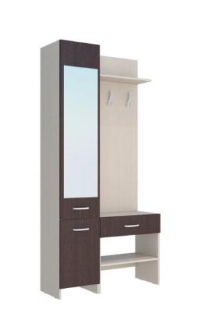 Прихожая Домино-2 Венге/Дуб Молочный (Ш-950 × В-1950 × Г-350 мм)