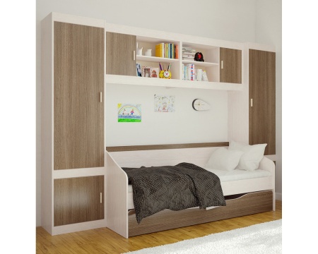Детский Гарнитур Пьер Дуб Атланта/Ясень Шимо-Вариант №1