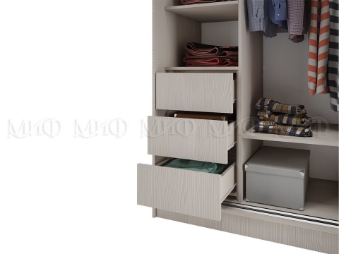 Шкаф-Купе Тринити-1 (Ш-1350 мм x В-2244 мм x Г-600 мм)/Разные Цвета