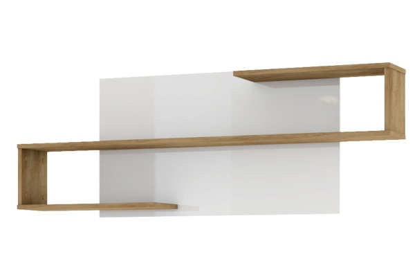 Полка навесная Хлоя Дуб Небраска/Белый Глянец
